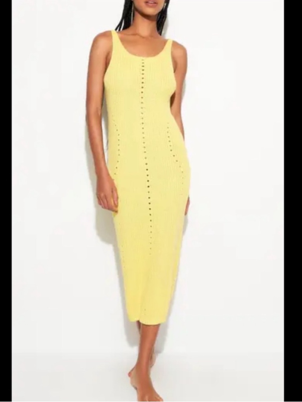🆕Spiritual Gangster Knit Vista Dress in Yellow Cotton Cashmere